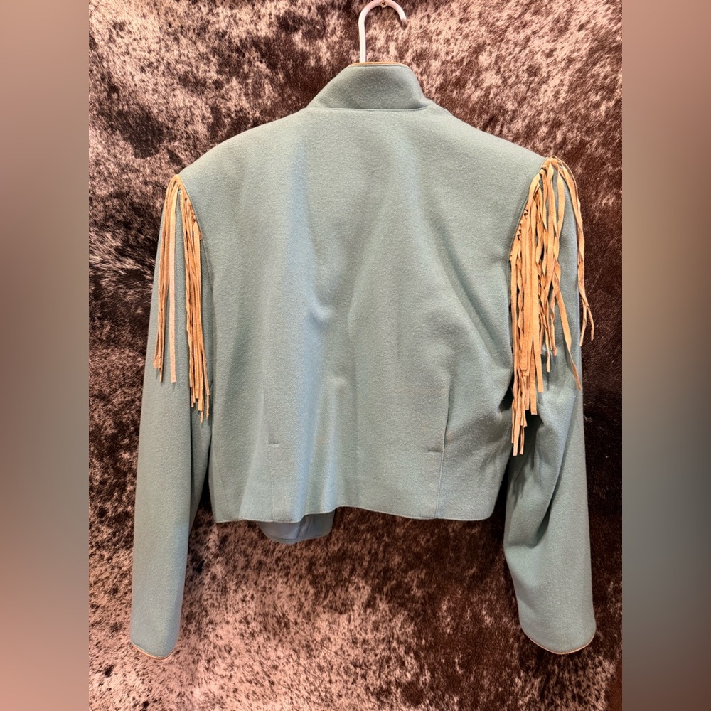 Double D Ranch Teal Embroidered Fringe Jacket - Picture 7 of 7